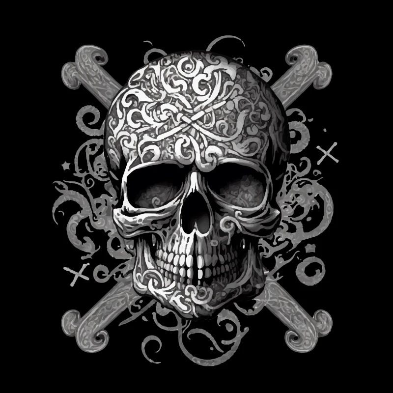 Tête de mort zentangle