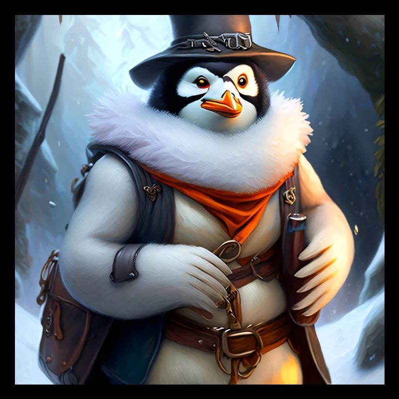 Pinguin Krieger im Winter