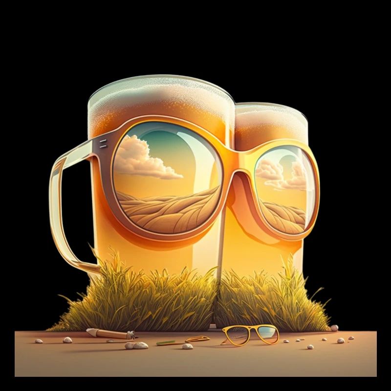 Zwei Bier mit Sonnenbrille am Strand