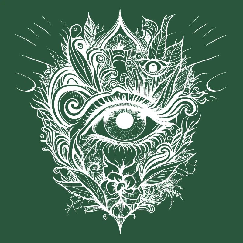 Psychedelic eye with trippy patterns