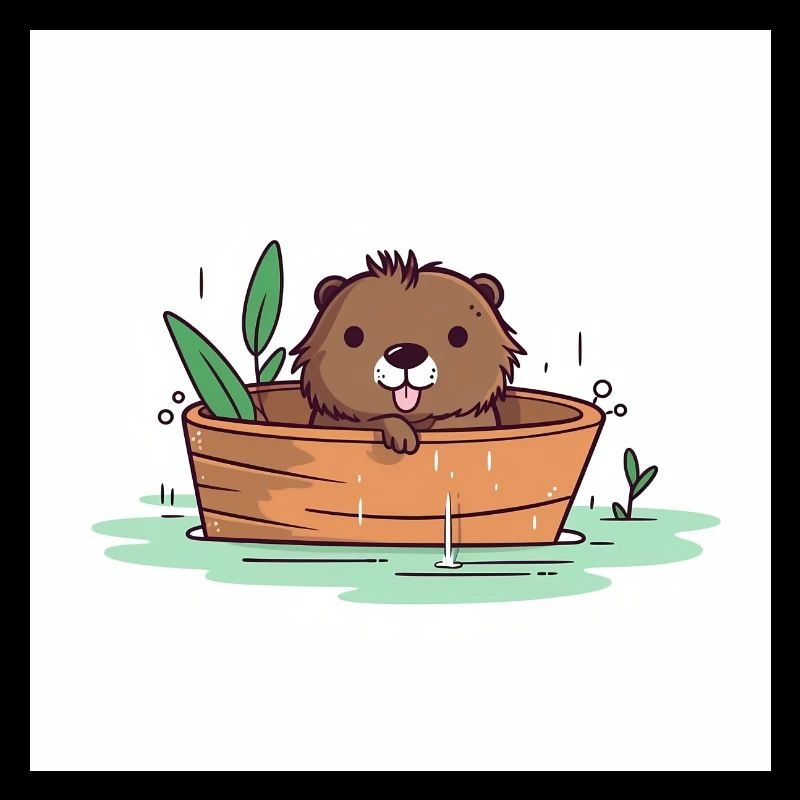 Castor mignon dans la baignoire