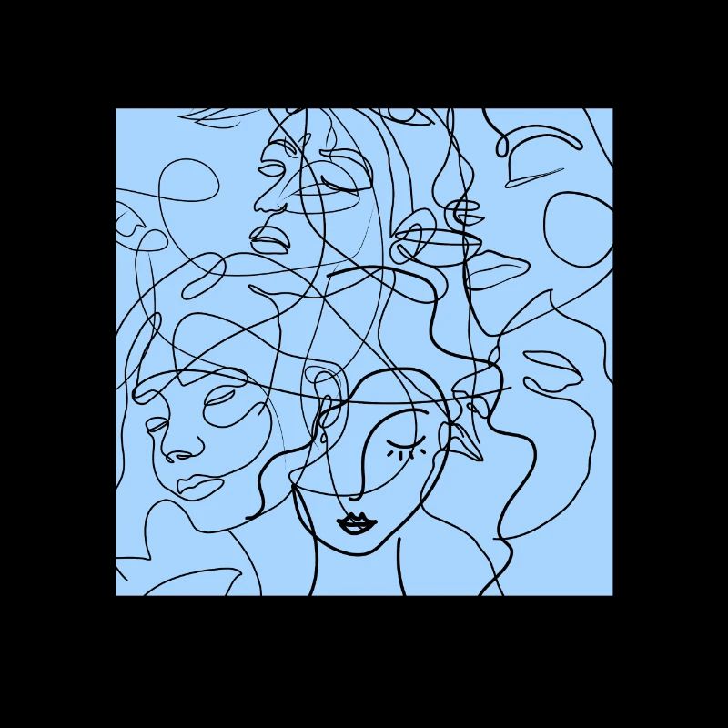 Gesichtslinie blau