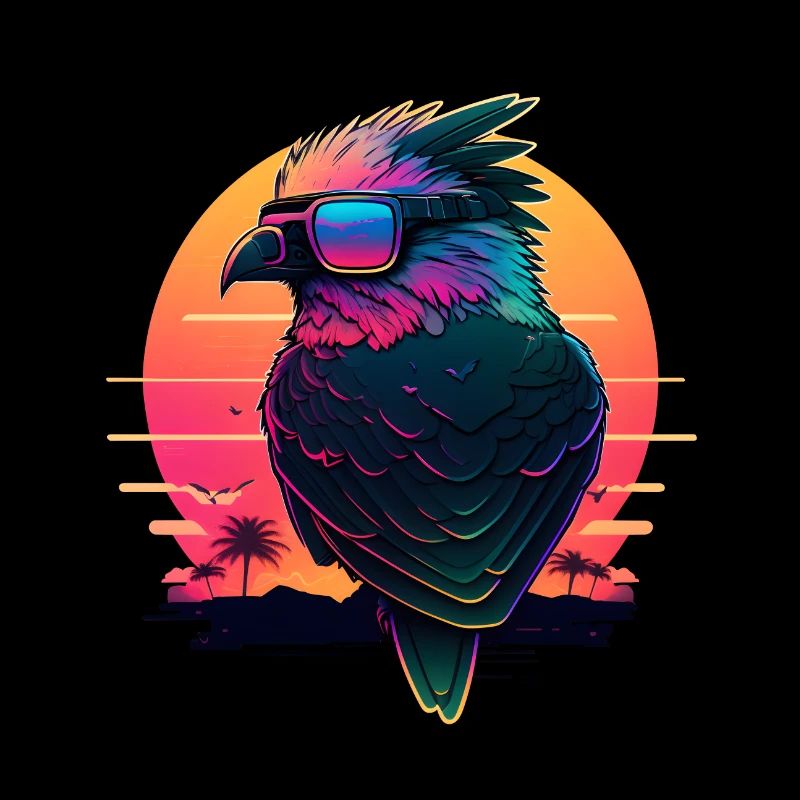 Synthwave sunset Bird
