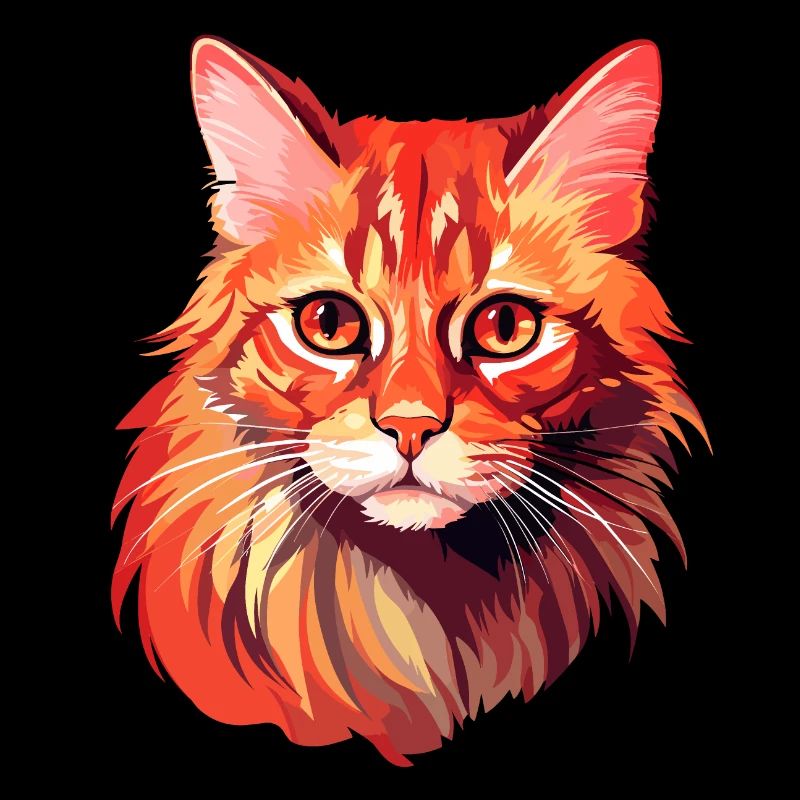Chat Rouge Chat Portrait Tête de chat Maine Coon