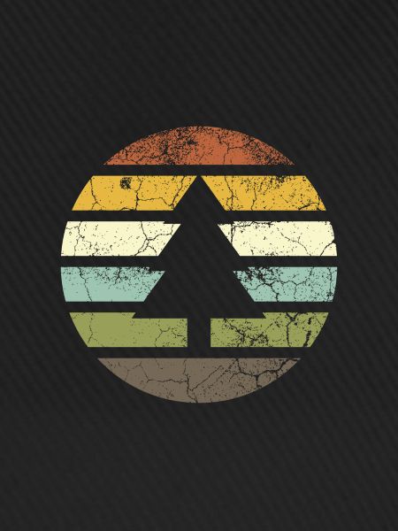 Retro pine tree