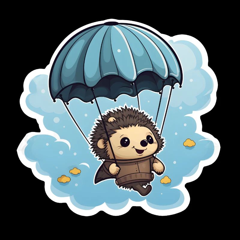 Igel mit Fallschirm