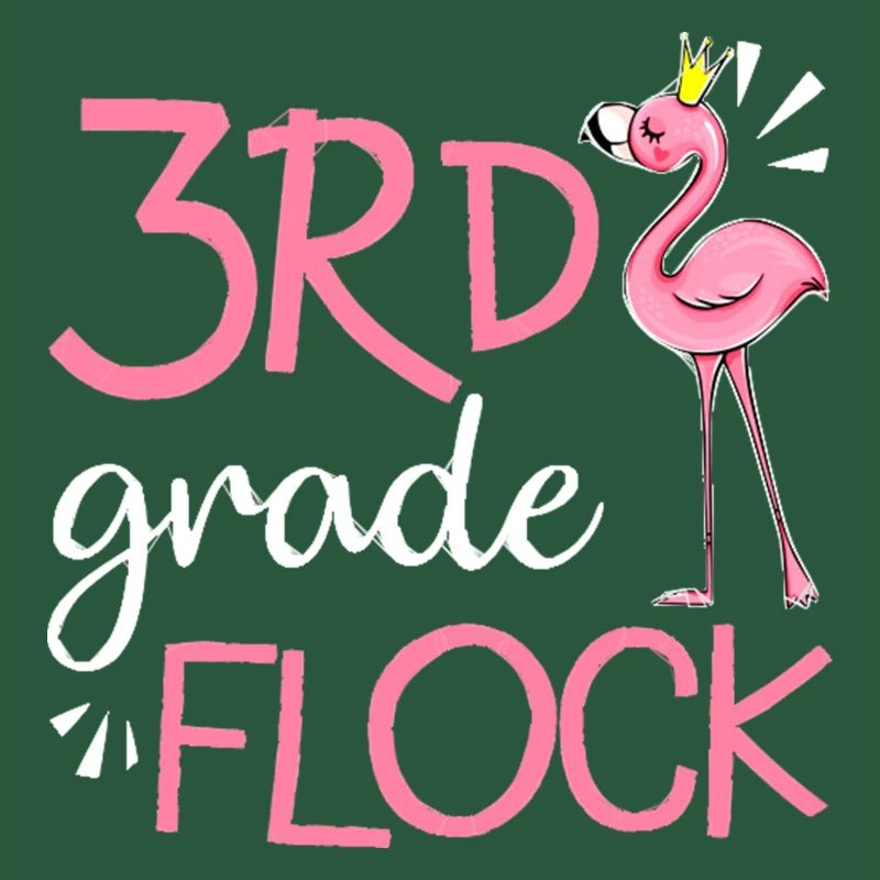 Flamingo Back To School 3rd Third Grade Flock