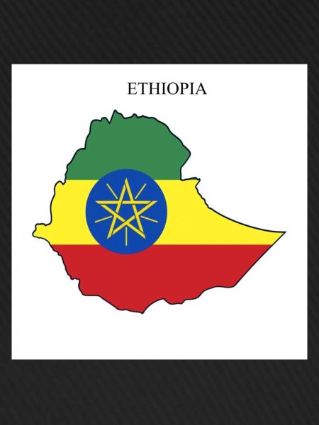 Ethiopia Flag, Map