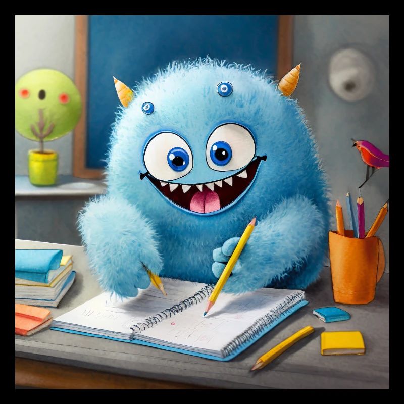 mignon petit monstre moelleux brosse à dents devoirs