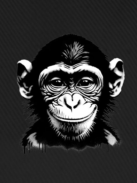 Grinning monkey face