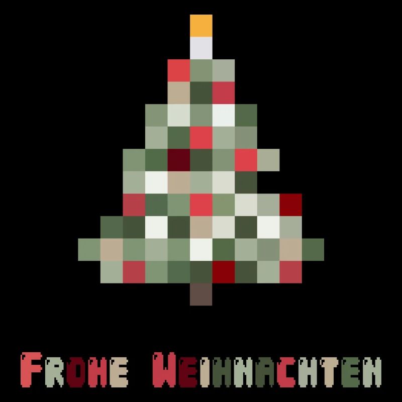 Merry Christmas 8-Bit Retro Christmas Tree