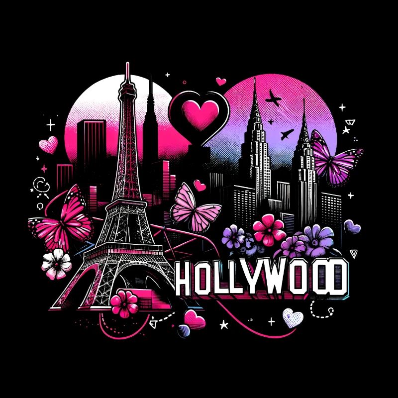 Romantisches Paris Hollywood – Stadtzauber Kunst