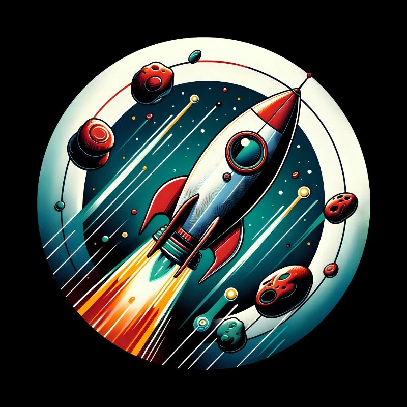 Retro Rocket and Planets