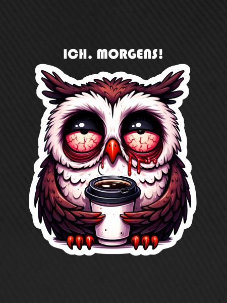 Owl overslept with coffee