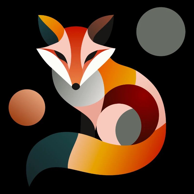 Renard abstrait aux formes géométriques