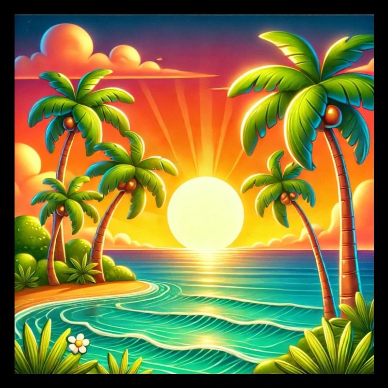 Sunset on a tropical island