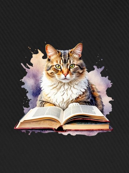 Cat with book