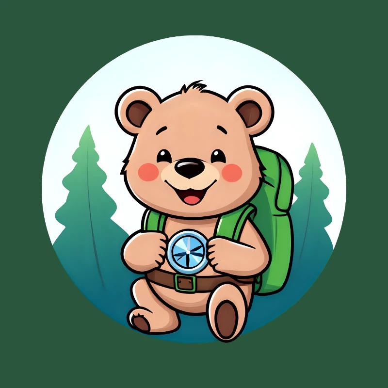 Cozy Bear Exploring Forest Path