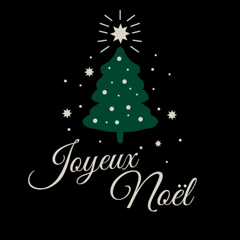 Minimalistischer Tannenbaum mit raffiniertem silbernem Text