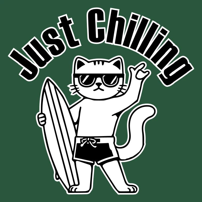Surfing Cat - "Just Chilling" Design