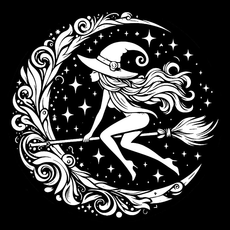 Witch on broom