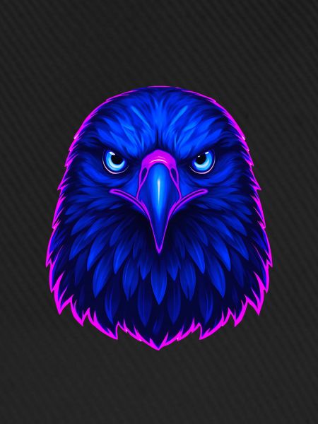 Blue Eagle Neon Art