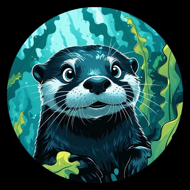 niedlicher Otter - rund