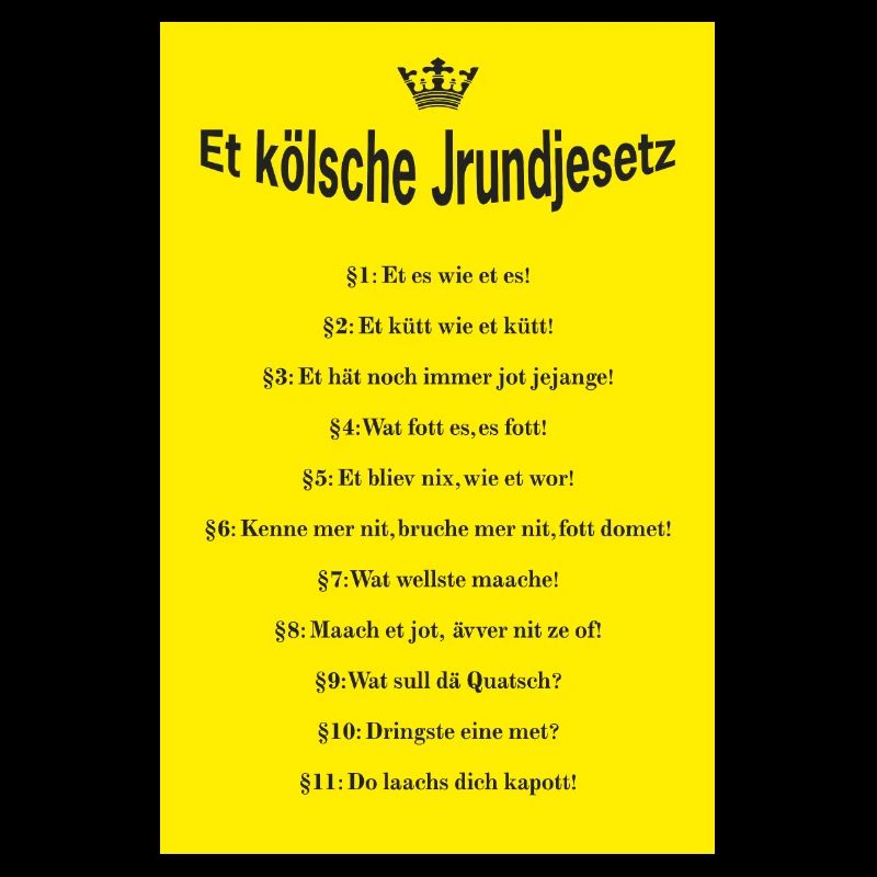 Poster Et Kölsche Jrundjesetz