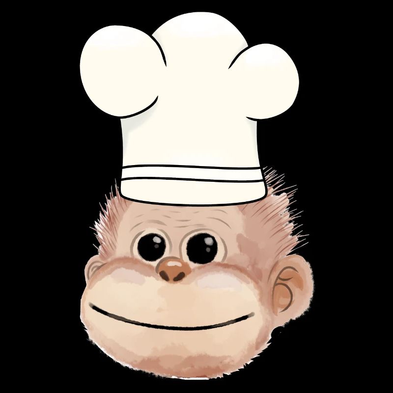 Affe Küchenchef Restaurant Koch Hobbykoch