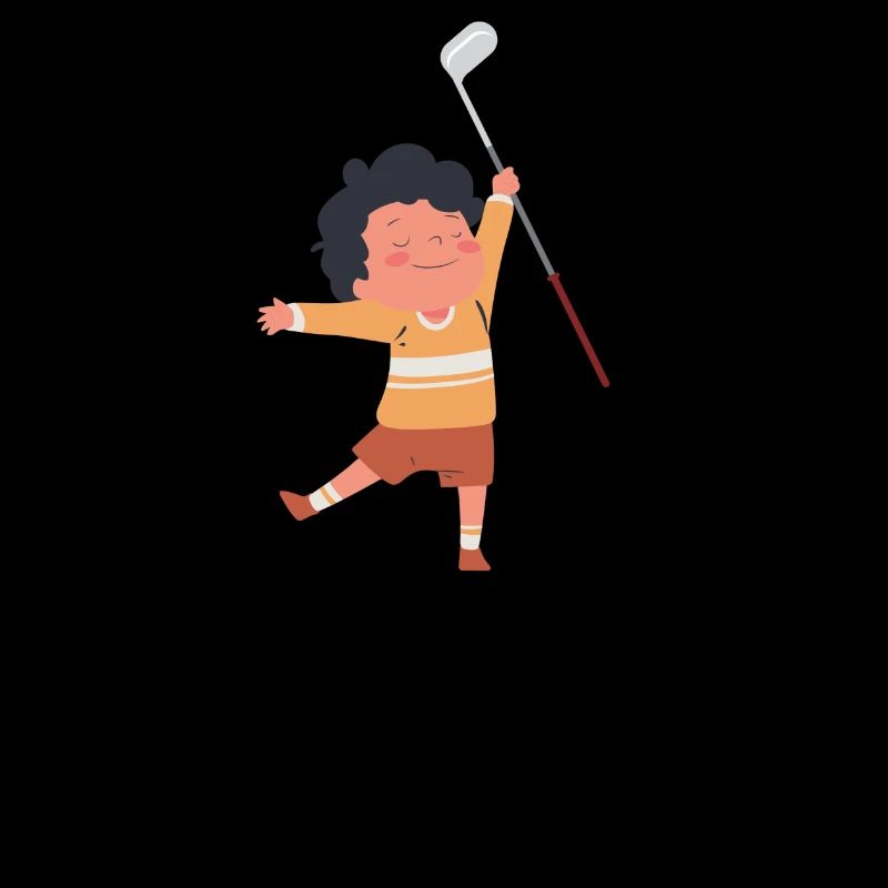 L’enfant joue au golf sur le terrain de golf