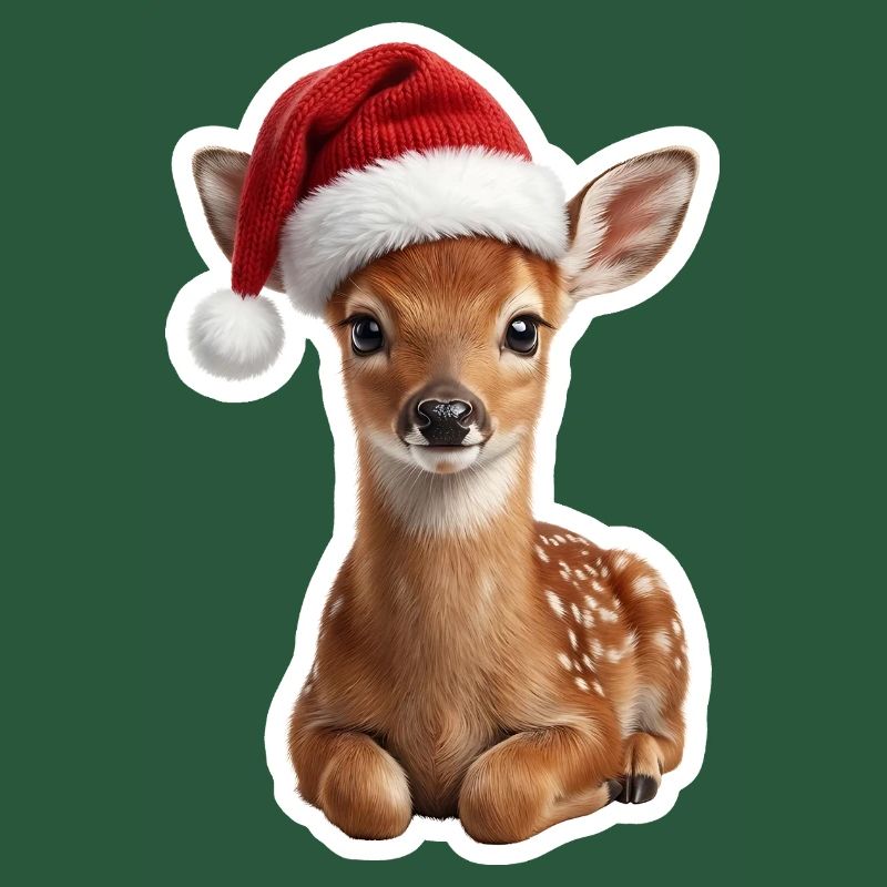 Faon timide dans la forêt de Noël