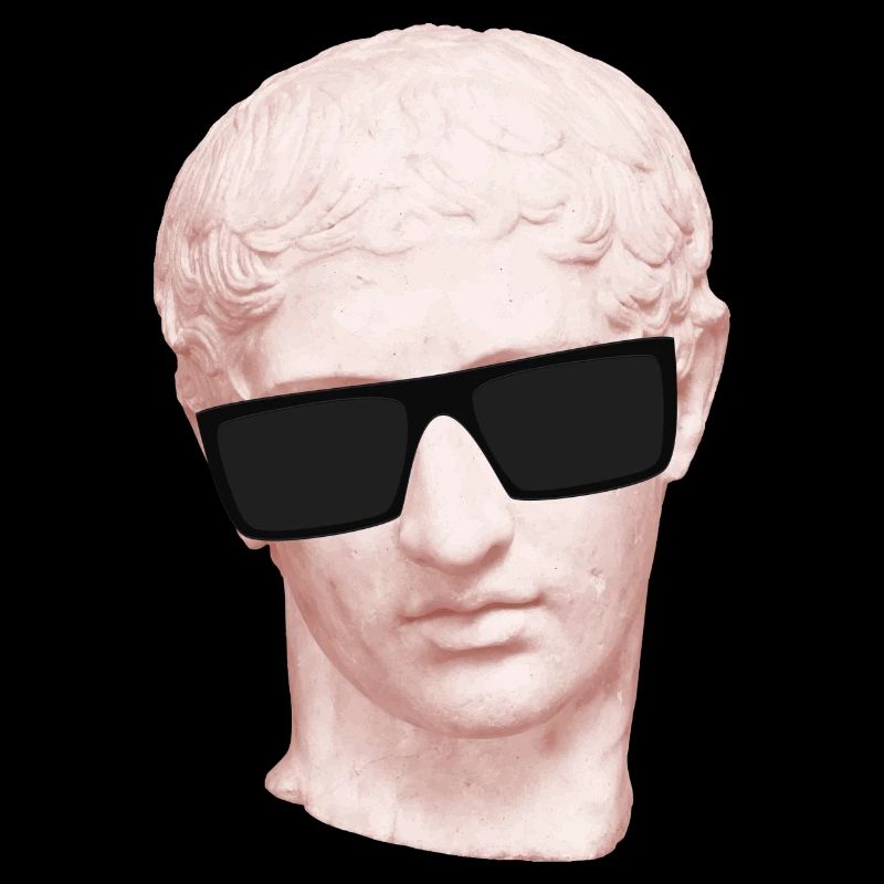 Greek statue with glasses