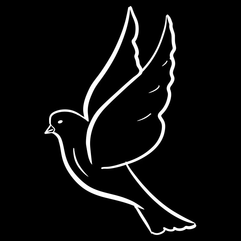 Flying dove. Hand drawn. Drawing.