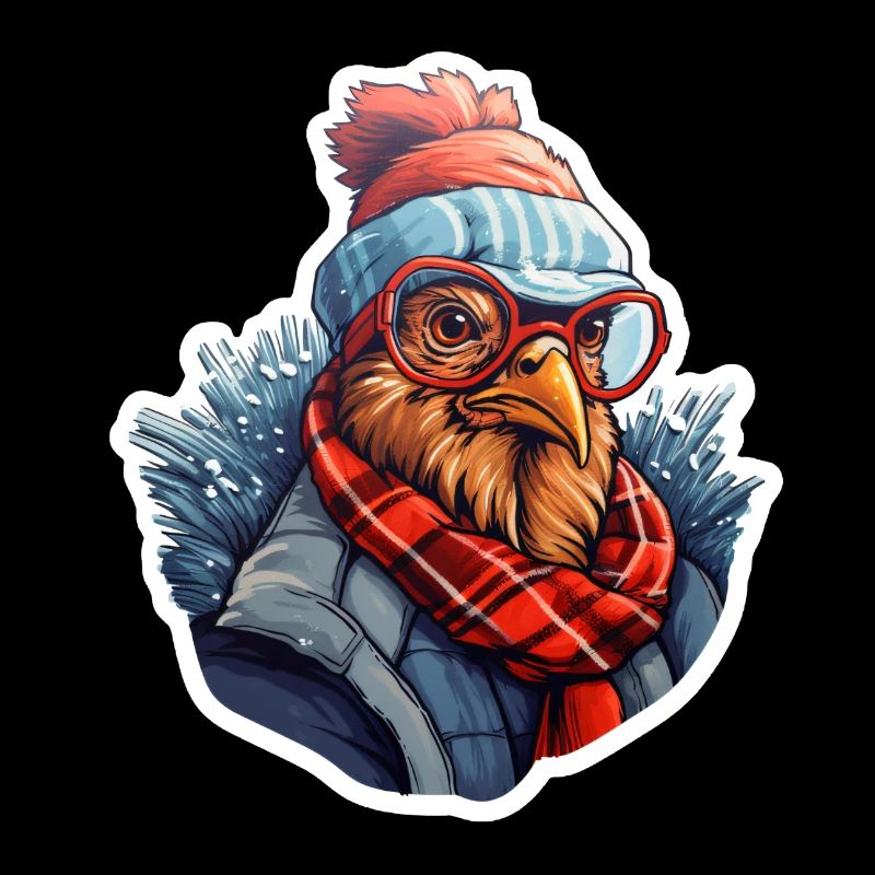 Chicken in the snow