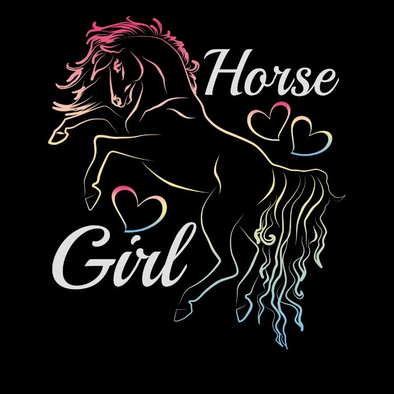 Fille de cheval arc-en-ciel silhouette idée cadeau