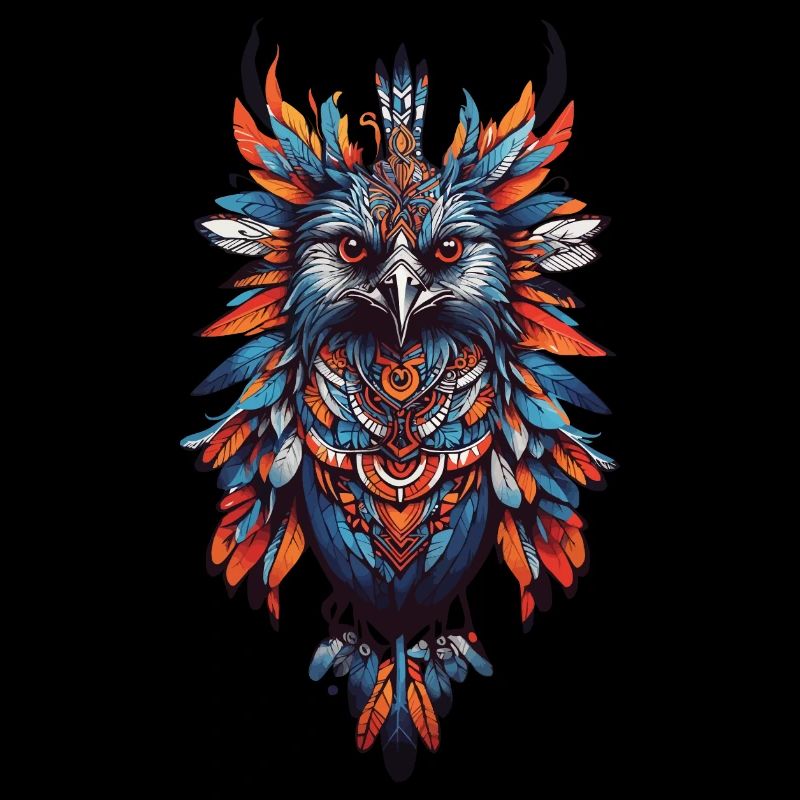 Conception spirituelle indienne de plumes de plume de corbeau