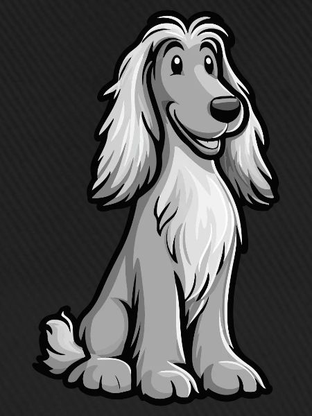 Afghan Hound Hund Comic Niedlich