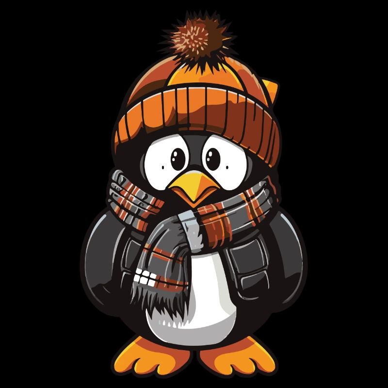 Pinguin Comic Niedlich Winter