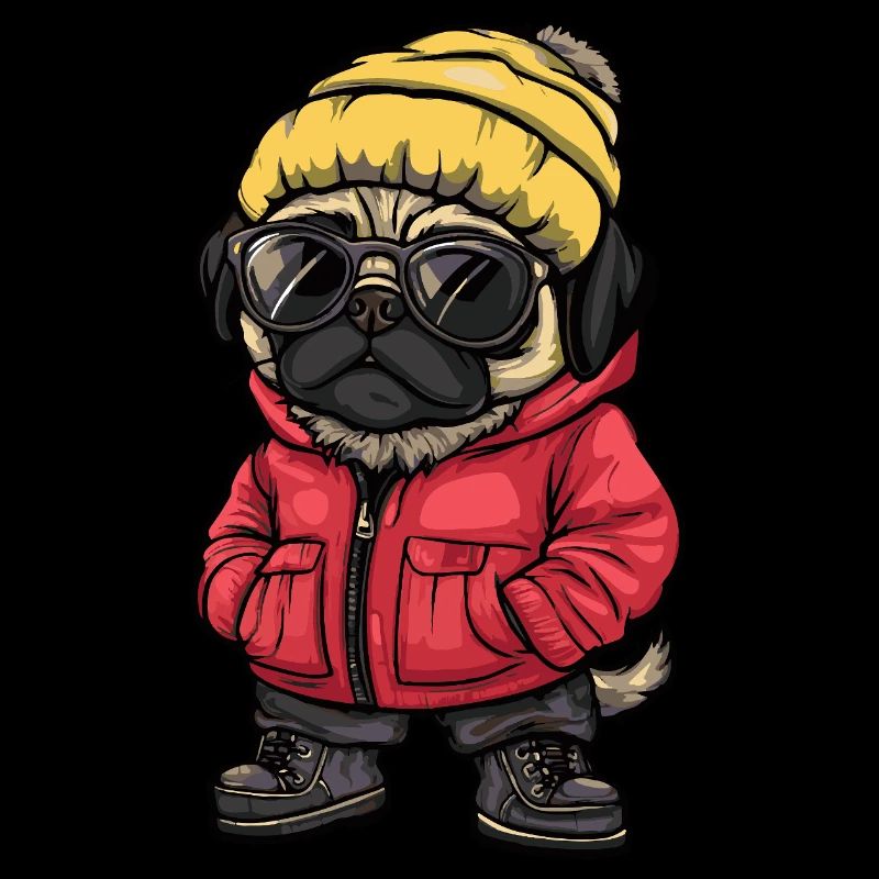 Mops Hund Cool Comic