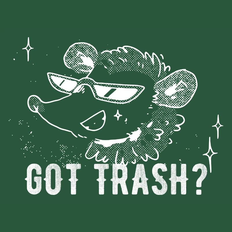 Distressed Opossum mit Brille Ask Got Trash