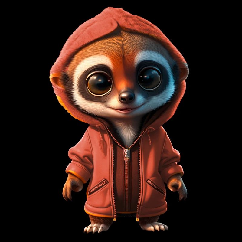 Suricate de charme en veste à capuche