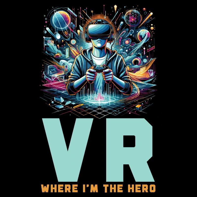 Vr gamer Vr gaming video game player Nerd