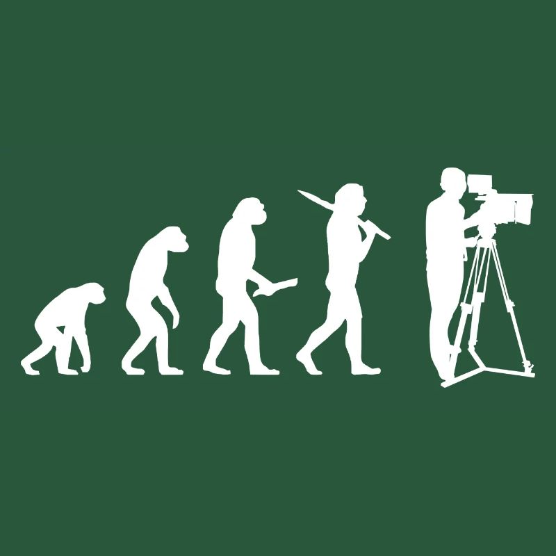 Evolution cameraman funny video shoot gift idea