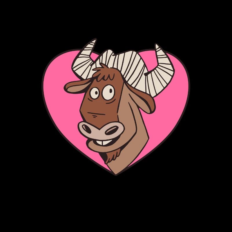 Gnu Antilope Afrika Tier mit Herz