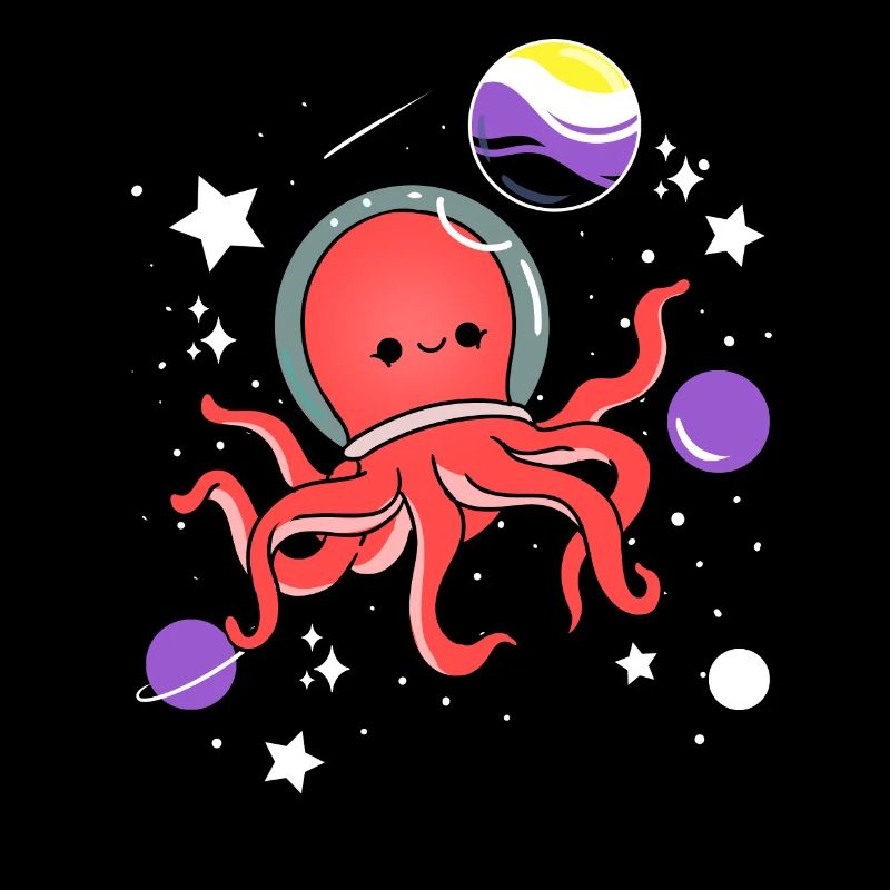 Octopus Astronaut Nonbinary Pride