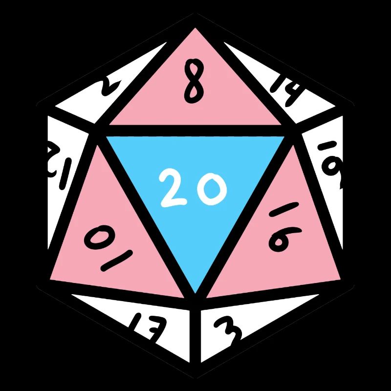 Transgender D20 Cube Trans Pride