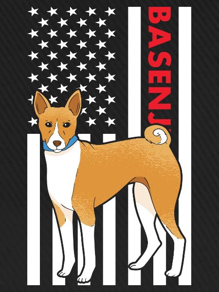 Dog Basenji Us Flag