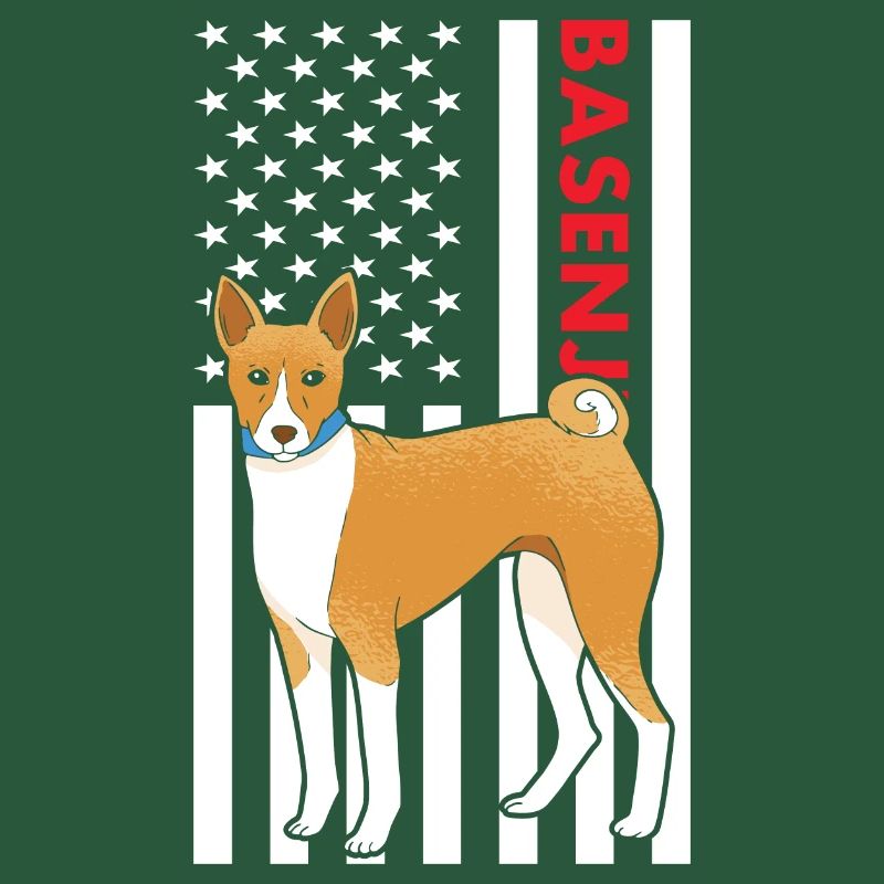 Chien Basenji Us drapeau