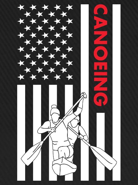 Canoeist Us Flag Canoeing