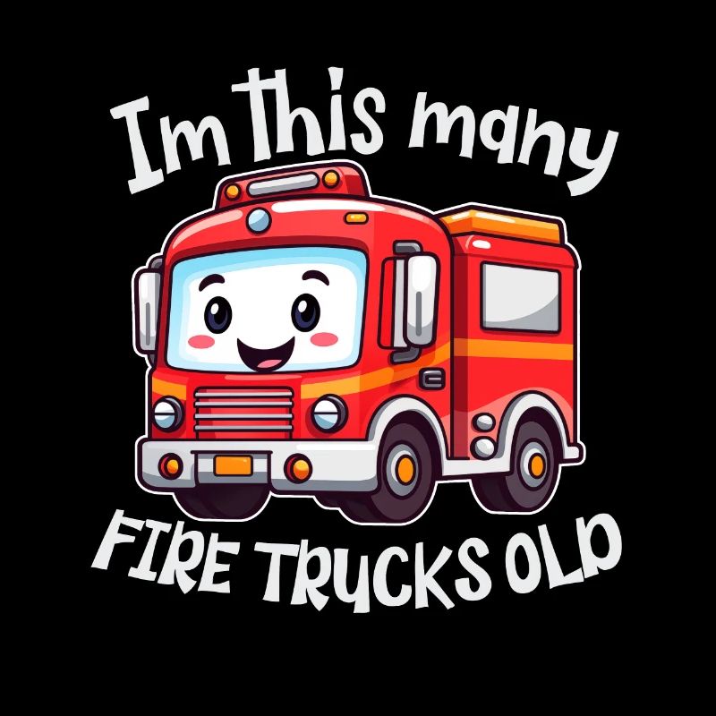 Cute Fire Truck - Im this many Firetrucks old